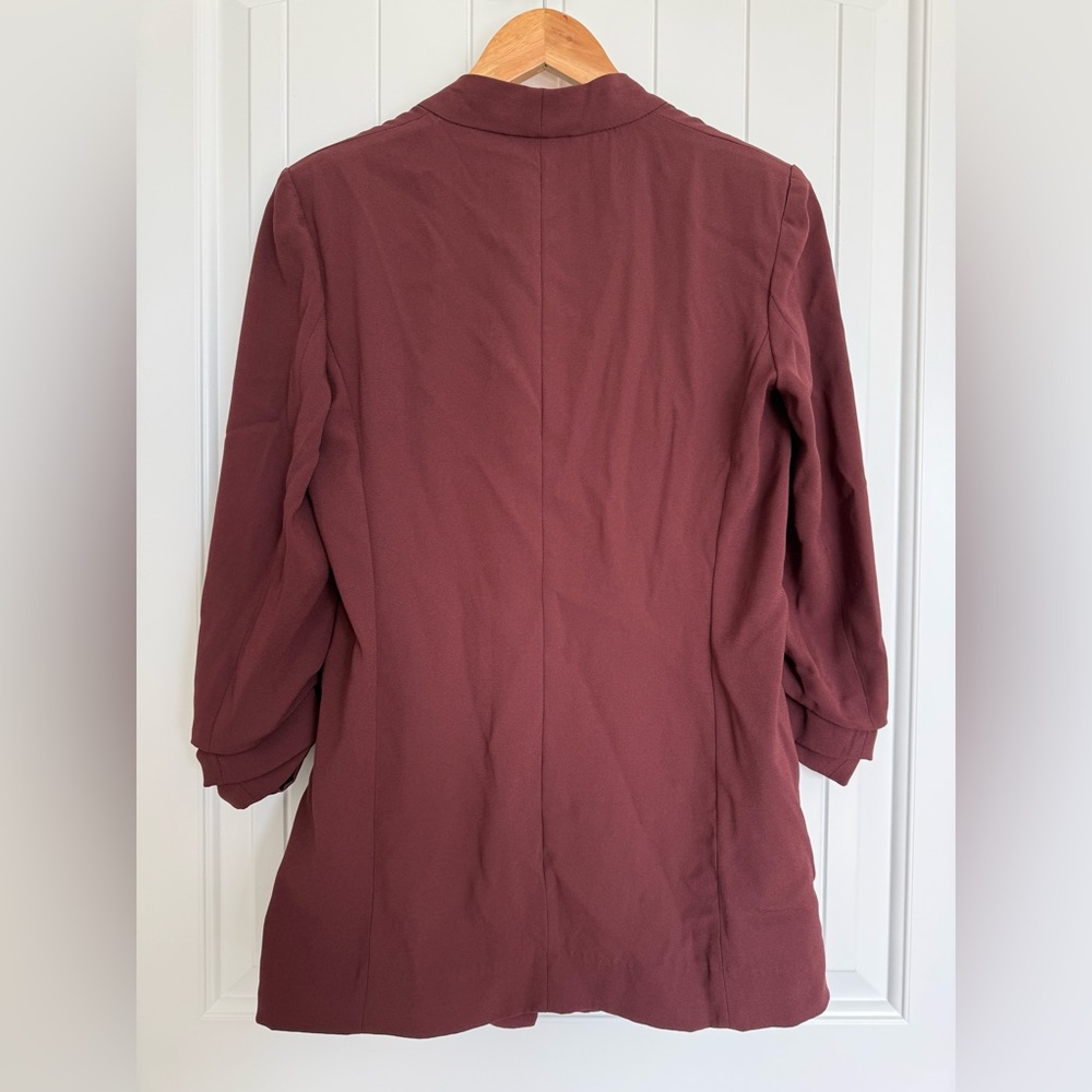 Aritzia Babaton Power Hip Open Front Blazer Burgundy Size 8 - Picture 5 of 11